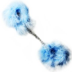 Blue Light Marabou Handcuffs