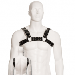 Body Leather Black Bull Dog Harness