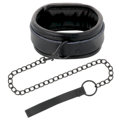 Darkness Full Black Collar With Leash