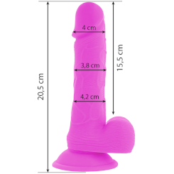 Diversia - joustava värisevä dildo  purppura 20.5 cm -o- 4.2 cm 2