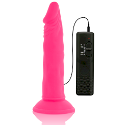 Diversia - joustava värisevä dildo  pinkki 23 cm -o- 4.3 cm 5