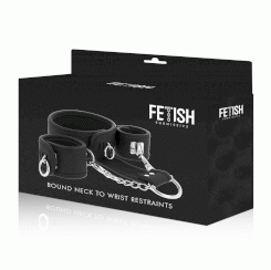 Fetish submissive - vegan nahka ankle käsiraudat with noprene lining