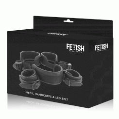 Fetish submissive - vegan nahka ankle käsiraudat with noprene lining