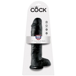 King Cock - 11 Dildo  Musta Kiveksillä...