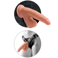 King cock - plus 3d dildo swinging balls 15.2 cm 4