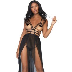 Leg Avenue Cage Maxi Dress And Thong S/m