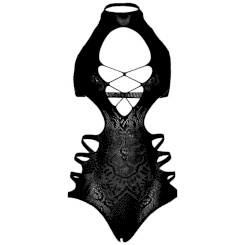 Leg avenue - cut out strappy bodysuit  - yksi koko -  musta 5