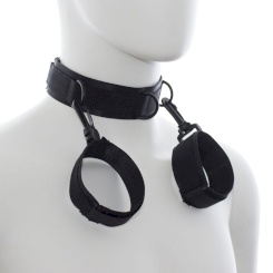 Ohmama Fetish Nylon Collar With Wrist...