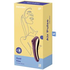 Satisfyer - dual kiss air pulse vibraattori  viininpunainen 3