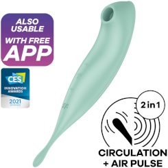 Satisfyer - twirling pro+ air pulse stimulaattori & vibraattori app red