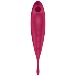 Satisfyer - twirling pro+ air pulse stimulaattori & vibraattori app red 1