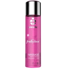 Swede - fruity love lämmittävä hierontaöljy  pinkki  vadelma ja rhubarb 60 ml